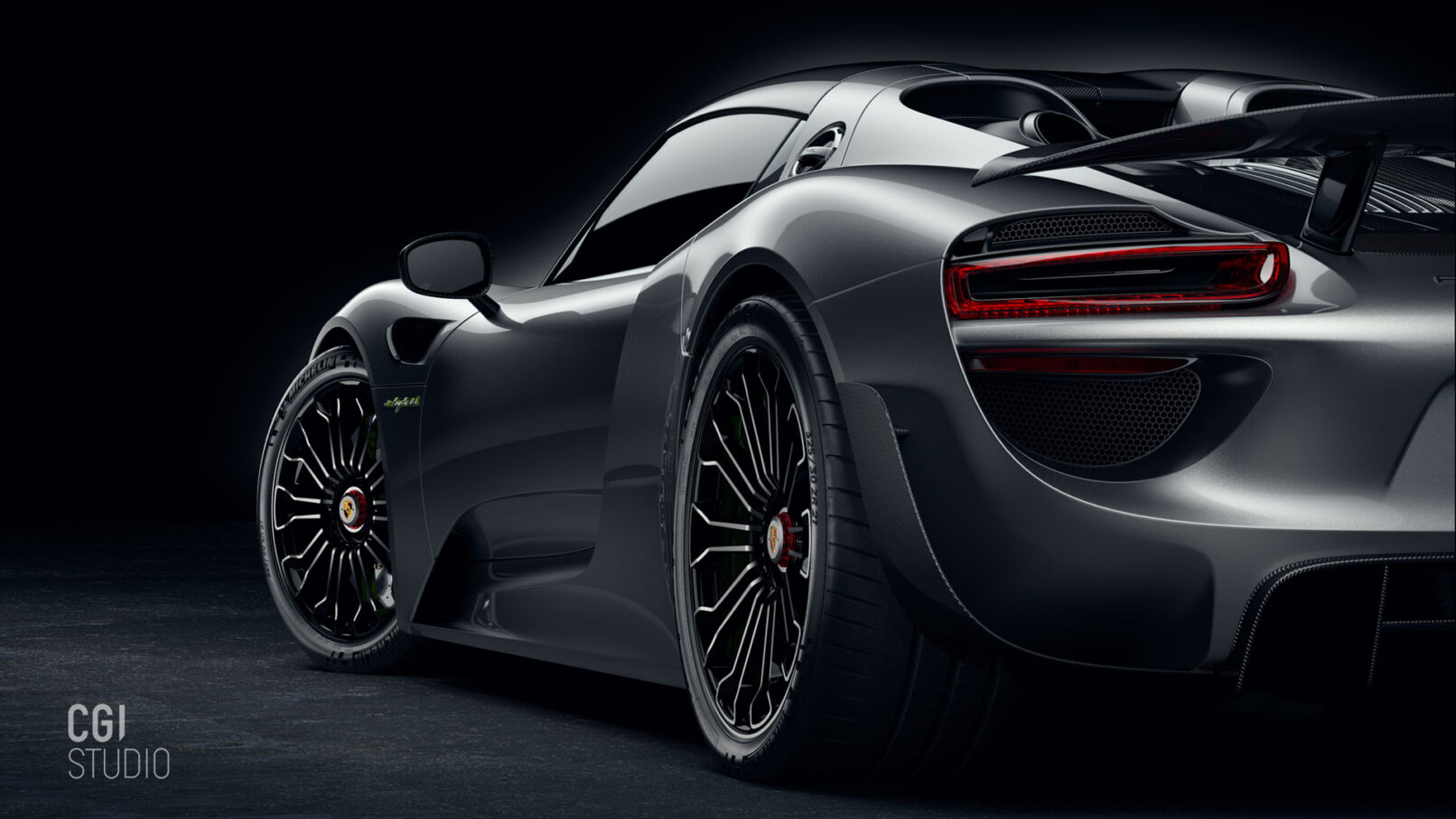 Porsche 918 Front 3D Visualisierung Marketing CGI